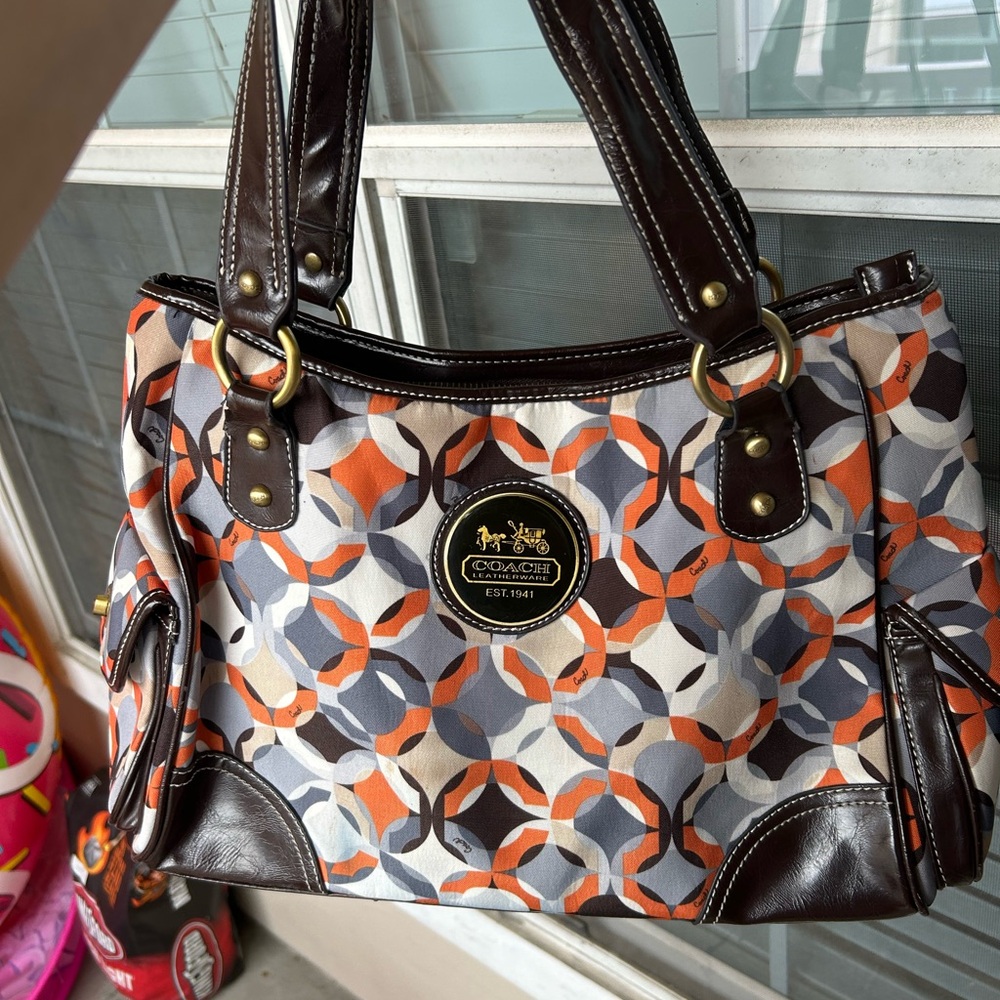 Coach Multicolor Geometric Shoulder Bag